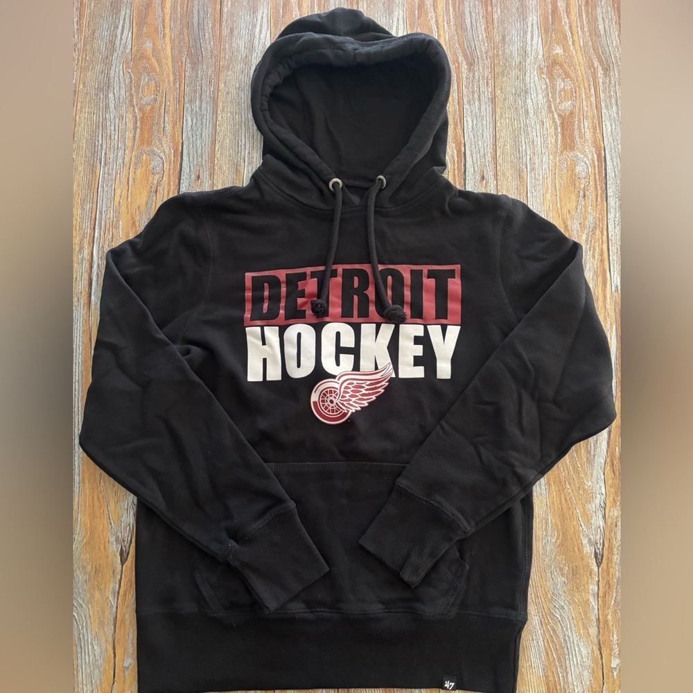 47 Men’s Hoodie Detroit Red Wings NHL Hockey Size Small Black